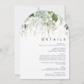 Groen en bladgoud alles in één trouwboog kaart (Achterkant)