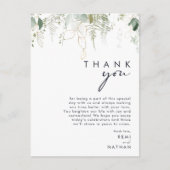 Groen en bladgoud Dank u Receptie Kaart (Voorkant)