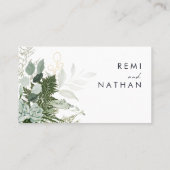 Groen en bladgoud huwelijks plaatskaart plaatskaartje (Achterkant)