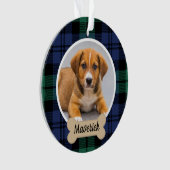 Groen en Blauw Aangepaste Dog foto Ornament (voorkant)