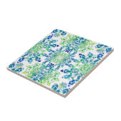 Groen en blauw Abstract Mandala Pattern Tegeltje (Zijkant)