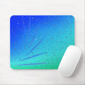 Groen en blauw Abstract met regendruppels Muismat (Met muis)
