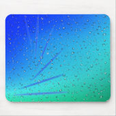 Groen en blauw Abstract met regendruppels Muismat (Voorkant)