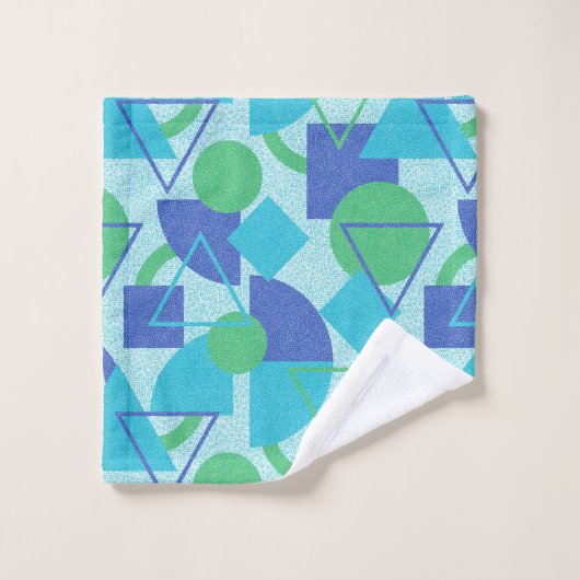 Groen en Blauw Abstract Ontwerp Bad Handdoek (Wasdoekje)
