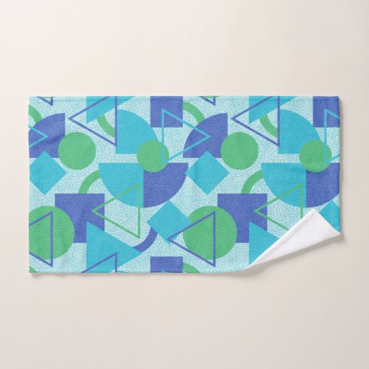Groen en Blauw Abstract Ontwerp Bad Handdoek (Handdoek)