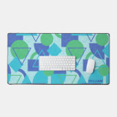 Groen en Blauw Abstract Ontwerp Bureaumat (Keyboard & Muis)