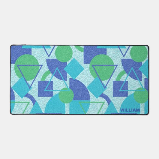 Groen en Blauw Abstract Ontwerp Bureaumat (Voorkant)