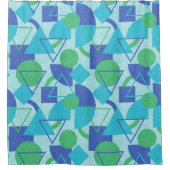 Groen en Blauw Abstract Ontwerp Douchegordijn (Voorkant)