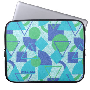 Groen en Blauw Abstract Ontwerp Laptop Sleeve