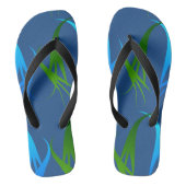 Groen en blauw abstracte vormen teenslippers (Voetbed)