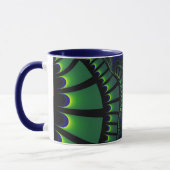 Groen en blauw achtervoegsel mok (Links)