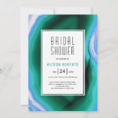 Groen en blauw agaatsegment en vrijgezellenfeest l kaart (Voorkant)