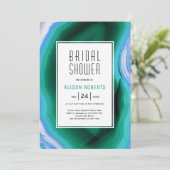 Groen en blauw agaatsegment en vrijgezellenfeest l kaart (Staand voorkant)