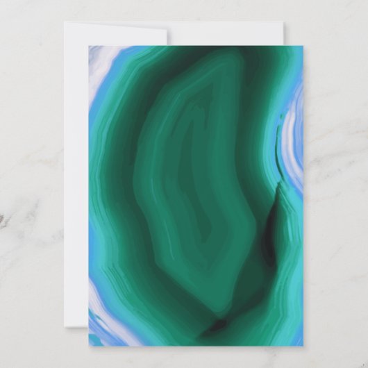 Groen en blauw agaatsegment en vrijgezellenfeest l kaart (Achterkant)