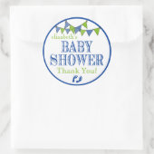 Groen en Blauw Baby shower Dank u Ronde Sticker (Tas)