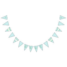 Groen en blauw Baby shower Garland Banner