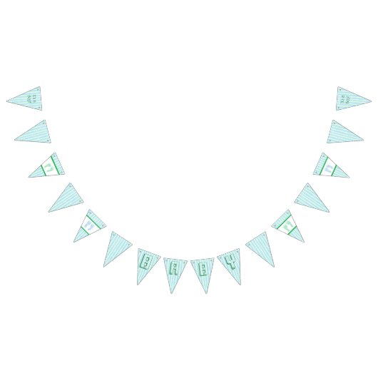 Groen en blauw Baby shower Garland Banner (Alle)