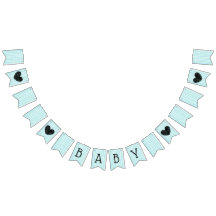 Groen en blauw Baby shower Garland Banner