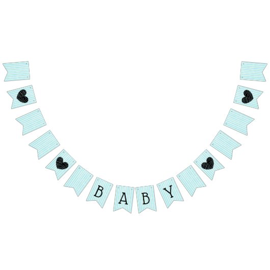 Groen en blauw Baby shower Garland Banner (Alle)