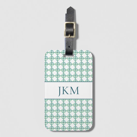 Groen en blauw bagagelabel (Voorkant (verticaal))