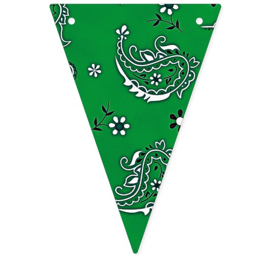 Groen en Blauw Bandanna Hout Patroon Verjaardag Vlaggetjes (Eerste vlag)