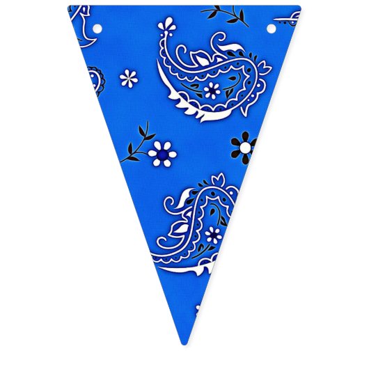 Groen en blauw Bandanna Koe Pattern Birthday Vlaggetjes (Tweede vlag)