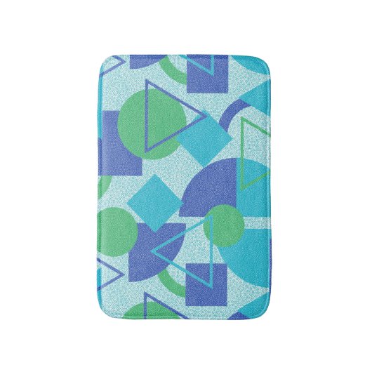 Groen en Blauw Bauhaus Stijl Badmat (Voorkant Verticaal)