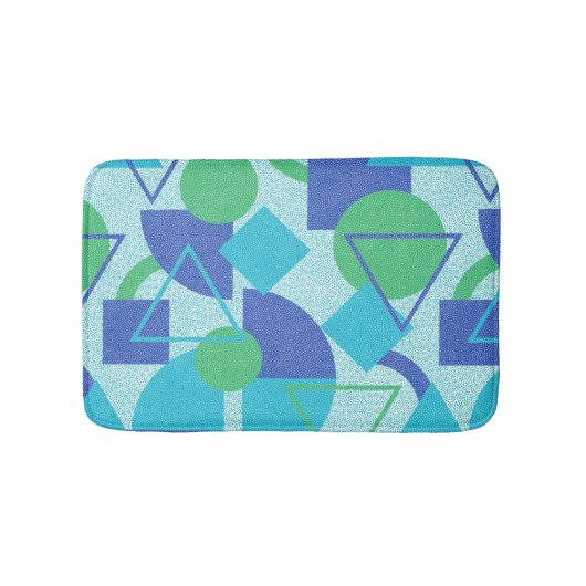 Groen en Blauw Bauhaus Stijl Badmat (Voorkant)