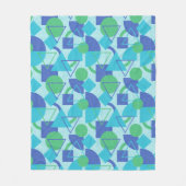 Groen en Blauw Bauhaus Stijl Fleece Deken (Voorkant)