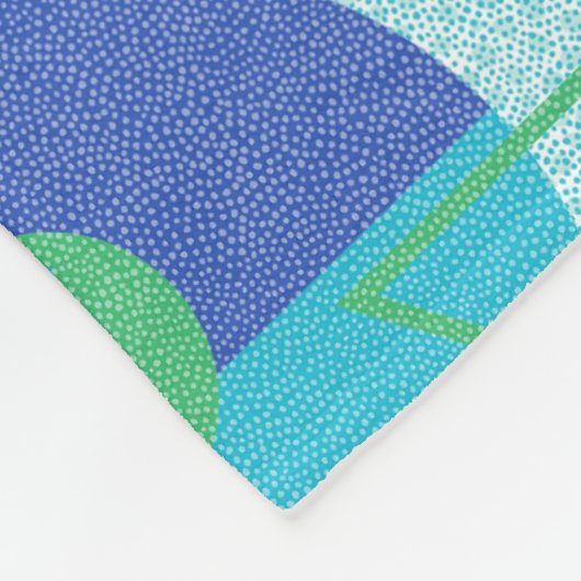 Groen en Blauw Bauhaus Stijl Fleece Deken (Hoek)