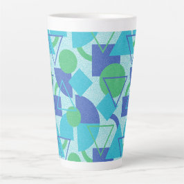 Groen en Blauw Bauhaus Stijl Latte Mok