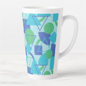 Groen en Blauw Bauhaus Stijl Latte Mok (Rechts)