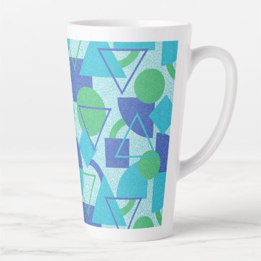 Groen en Blauw Bauhaus Stijl Latte Mok (Rechts)