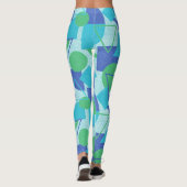 Groen en Blauw Bauhaus Stijl Leggings (Achterkant)