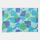 Groen en Blauw Bauhaus Stijl Theedoek (Horizontaal)