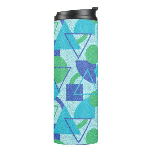 Groen en Blauw Bauhaus Stijl Thermosbeker (Gedraaid links)