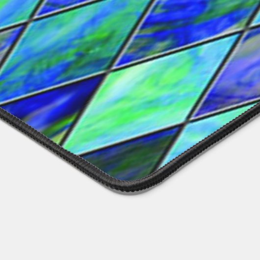 Groen en blauw bureaumat (Hoek)