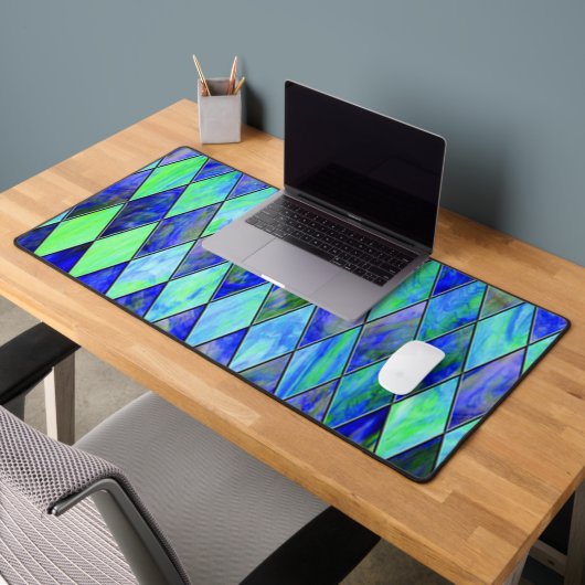 Groen en blauw bureaumat (Kantoor 2)