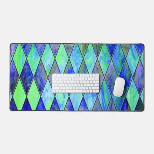 Groen en blauw bureaumat (Keyboard & Muis)