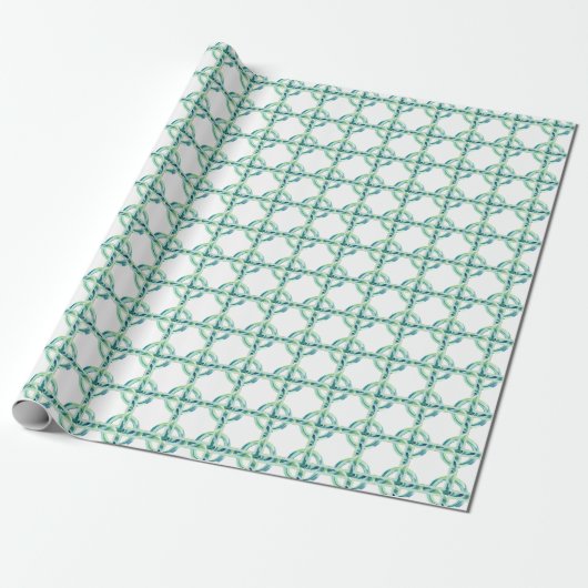 Groen en blauw cadeaupapier (Uitgerold)