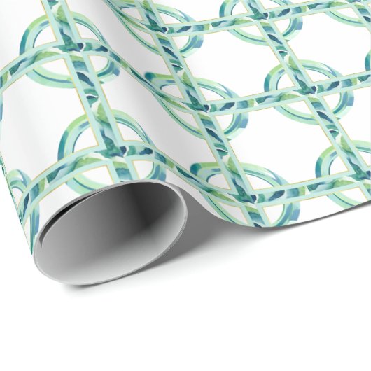 Groen en blauw cadeaupapier (Rol Hoek)