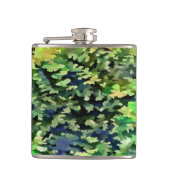Groen en blauw Camouflage Patroon Heupfles (Voorkant)