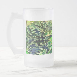 Groen en blauw Camouflage Patroon Matglas Bierpul