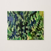 Groen en Blauw Camouflagepatroon Legpuzzel (Horizontaal)