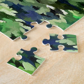 Groen en Blauw Camouflagepatroon Legpuzzel (Zijkant)