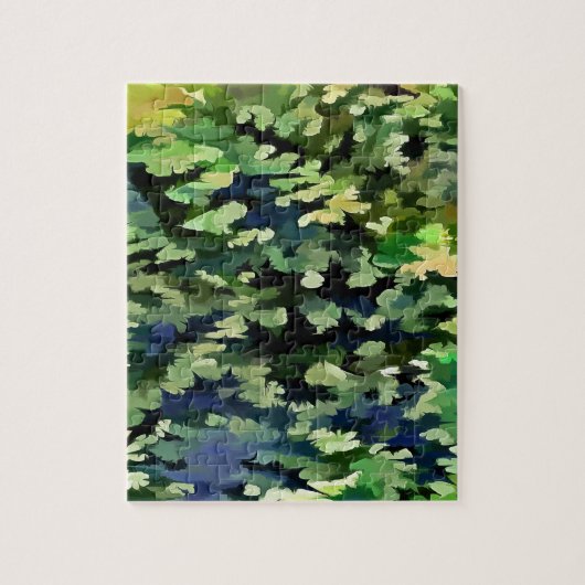 Groen en Blauw Camouflagepatroon Legpuzzel (Verticaal)