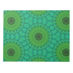 Groen en blauw cirkelvormig patroon notitieblok