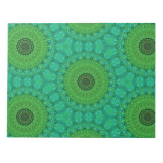 Groen en blauw cirkelvormig patroon notitieblok