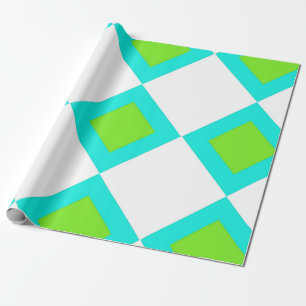 Groen en blauw diamantpatroon cadeaupapier