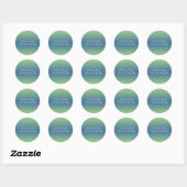 Groen en blauw envelop met adres ronde sticker (Vel)